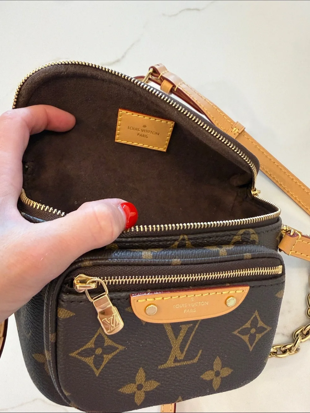 Louis Vuitton Monogram Canvas Brown Crossbody Bag Mini Bumbag